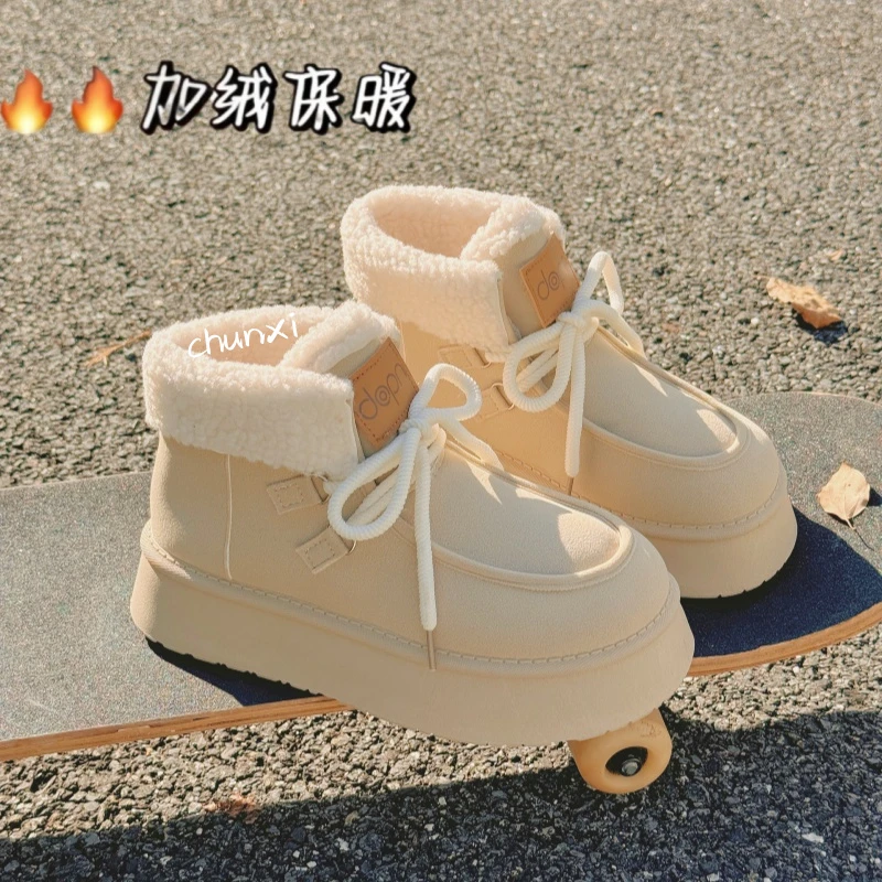 厚底增高雪地靴女2025新款冬季加绒加厚外穿棉鞋休闲百搭保暖靴子