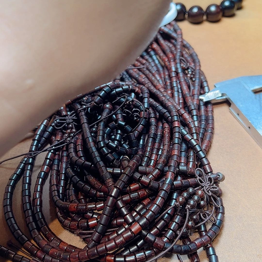 小叶紫檀手串/手链5x6直切108干磨