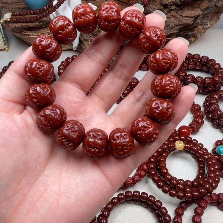 猴头核桃吊坠龙纹八棱17盘