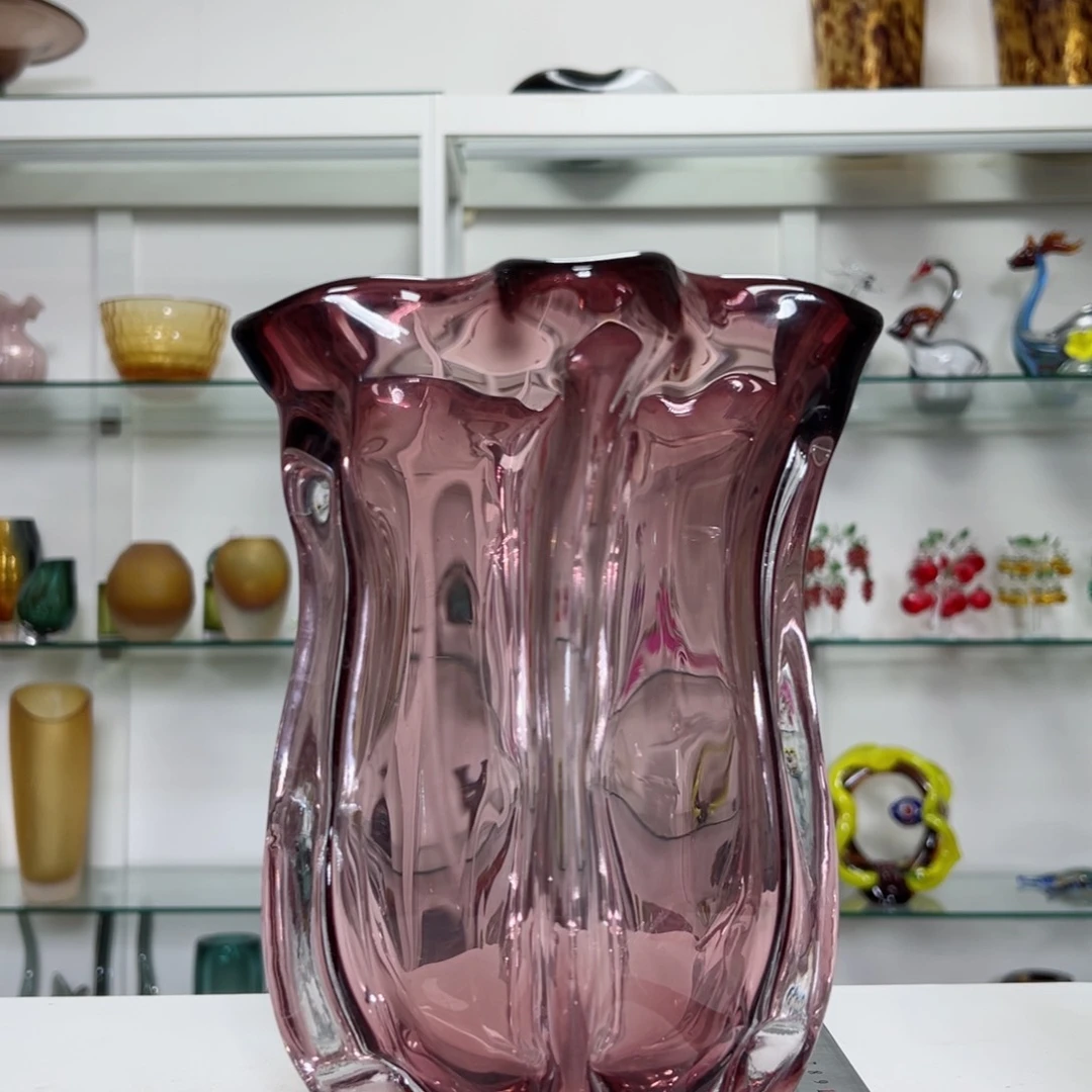 幻彩琉璃花器纯手工制作高度 23