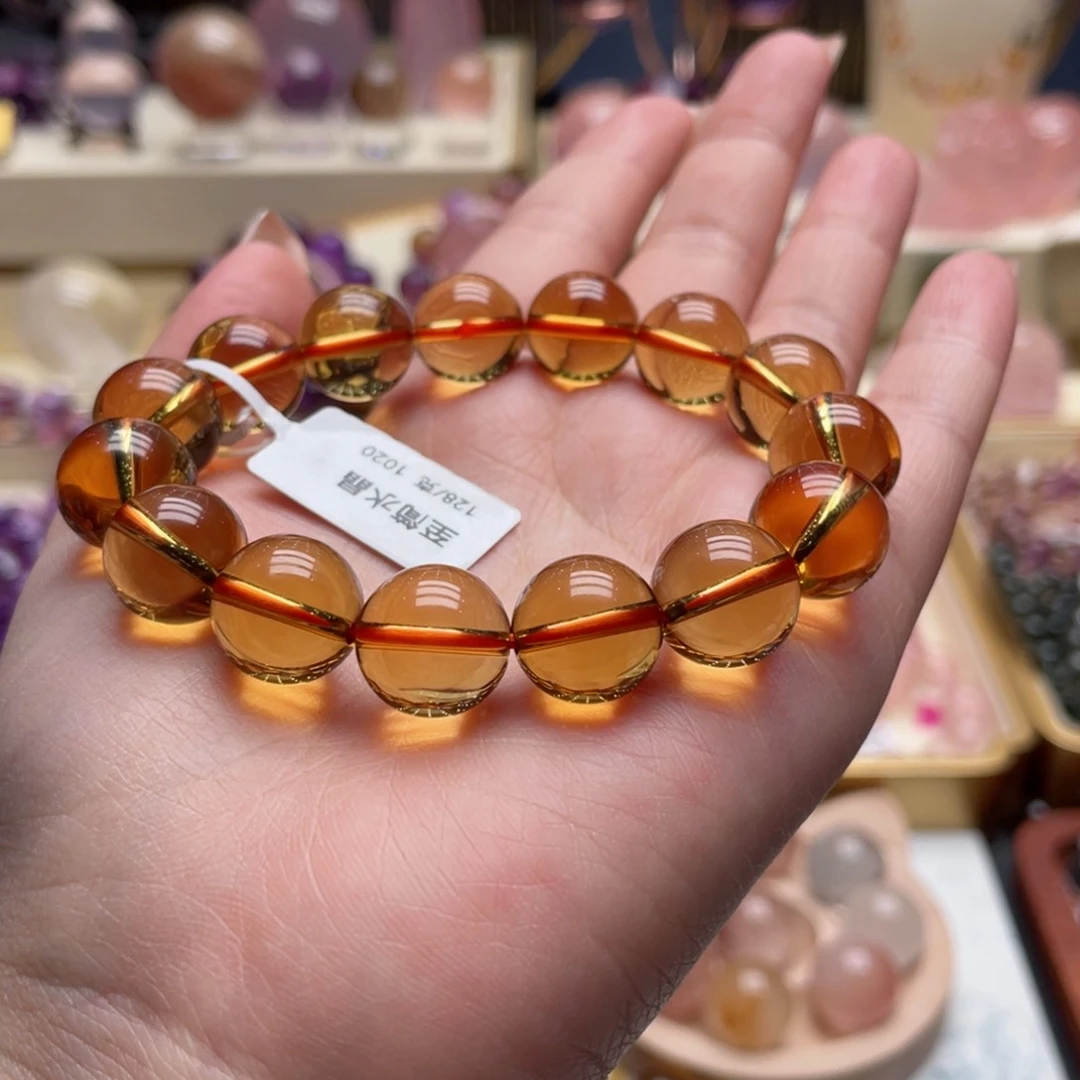 未镶嵌手链黄晶黄水晶12.9mm