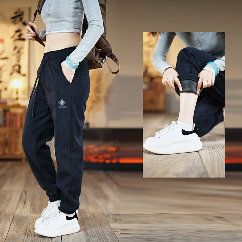2025秋冬加绒保暖立体休闲裤男潮牌潮流运动韩版百搭裤子透气男士