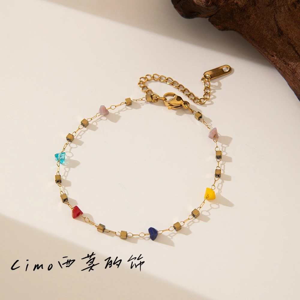 钛钢手链 【CIMO西莫的饰】手工气质轻奢时尚百搭小众设计感手链