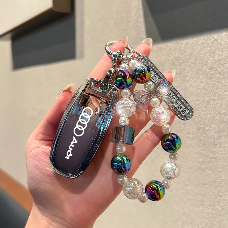 奥迪a6L钥匙套A3LQ4etron Q5etron扣Q7/A7/a8Q8/Q6a4l女士a7l汽车