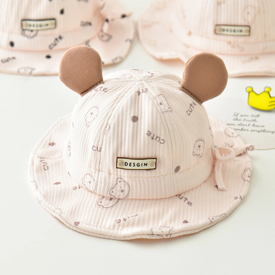 婴儿帽子春秋季可爱超萌宝宝渔夫帽男女童防晒遮阳帽婴幼儿盆帽