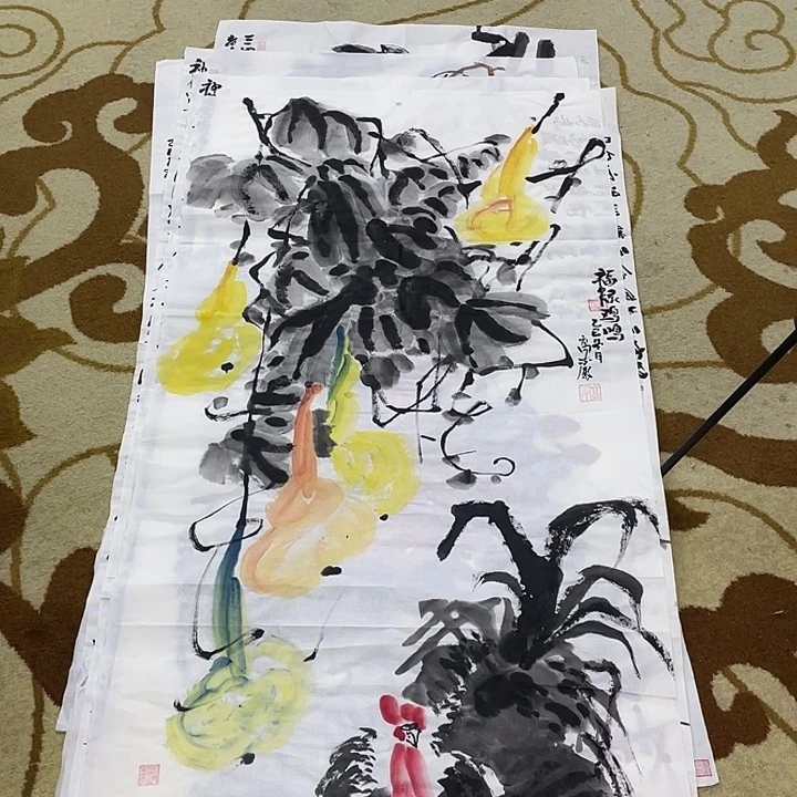 国画高岩四尺花鸟艺