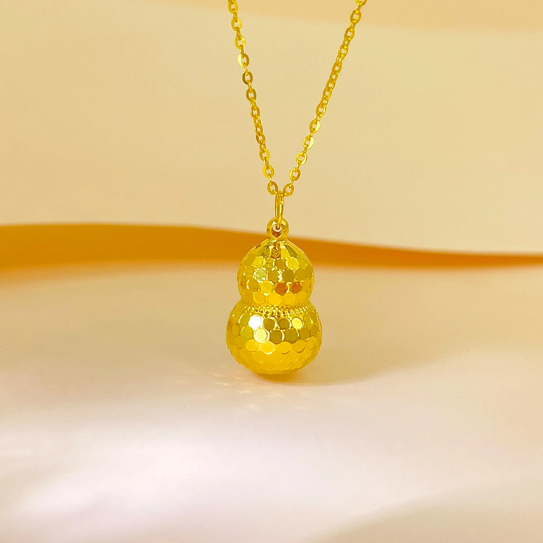 DEMONE/黛慕妮18K金碎冰冰葫芦吊坠（不含链）AU750爆闪 送女友礼物
