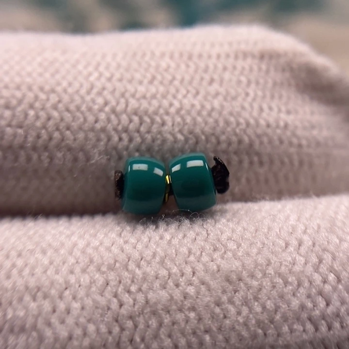 未镶嵌绿松石珠宝奇石直切对珠4.5mm福利款AA602