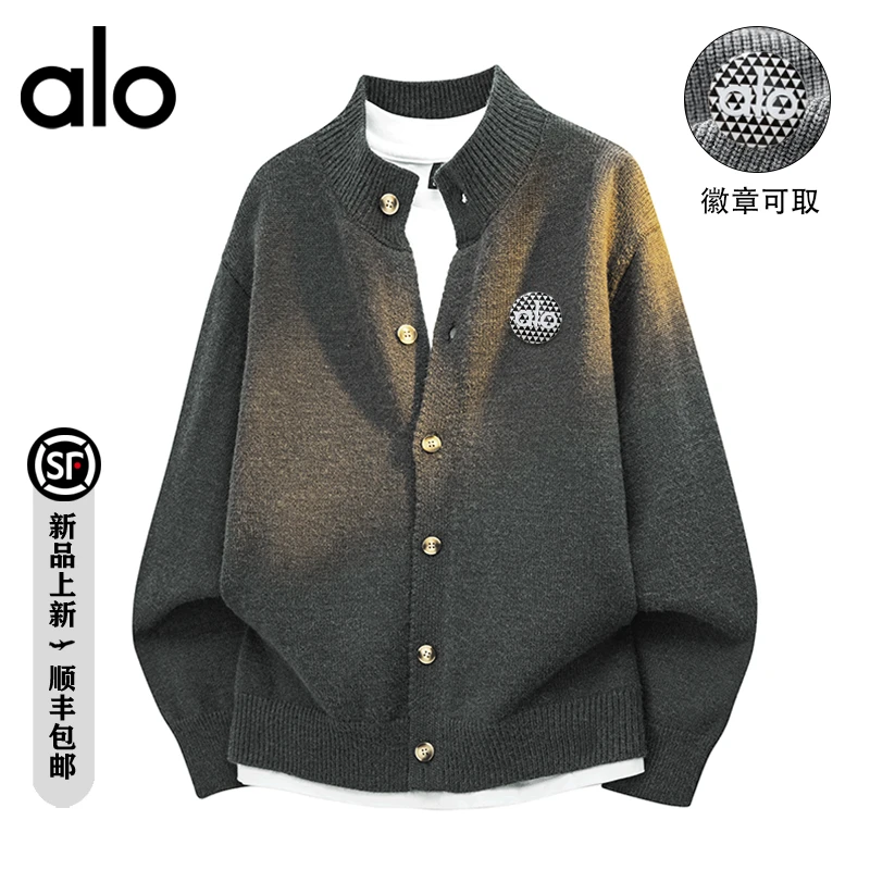 alo潮牌 秋季韩系潮牌痞帅开衫慵懒风纽扣防风百搭户外休闲毛衣男