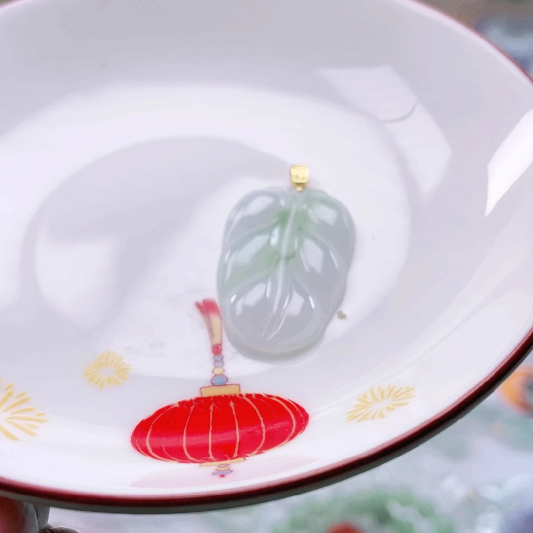 翡翠未镶嵌项链天然翡翠18 k金托吊坠