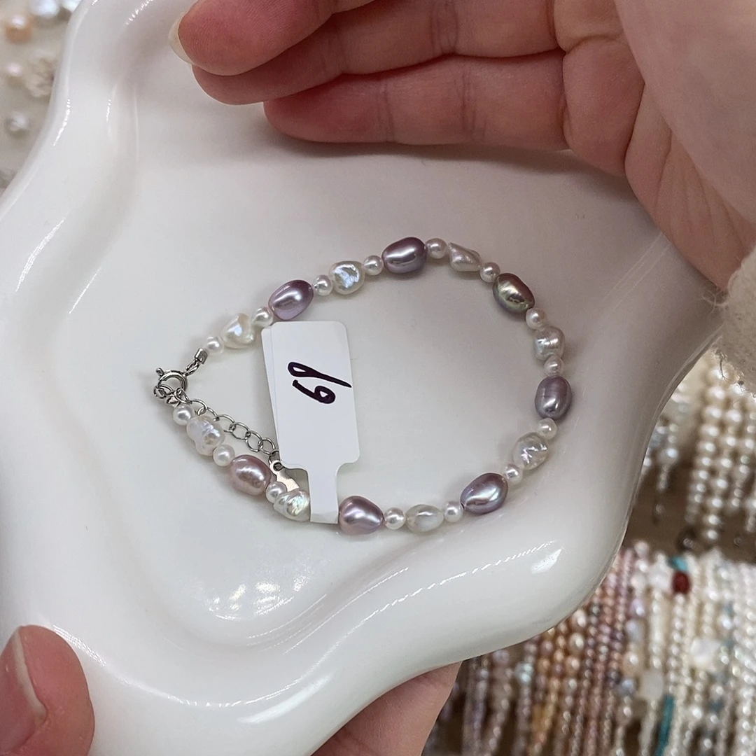 淡水珍珠银S925镶嵌耳饰