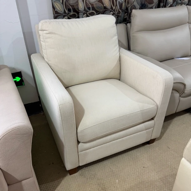 清样米白色单人沙发-不支持延迟发货