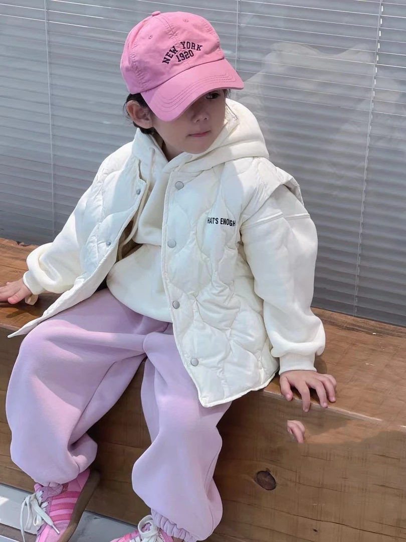 儿童羽绒服童装女童加厚羽绒马甲小童时尚保暖冬季连帽休闲男90绒