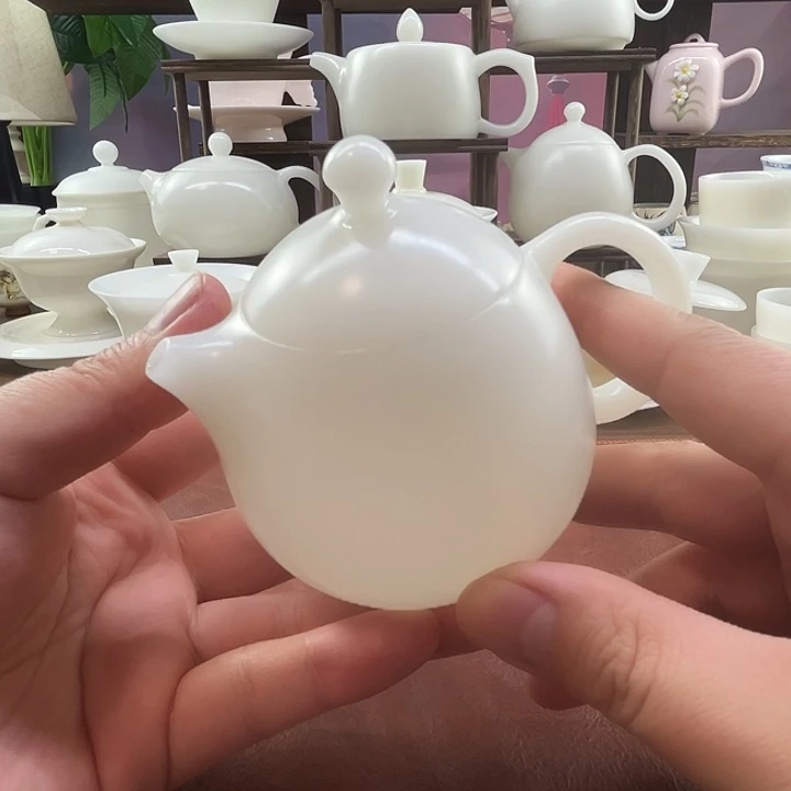 礼盒装：隐唐窑/璞玉素烧自生釉180ml龙蛋壶