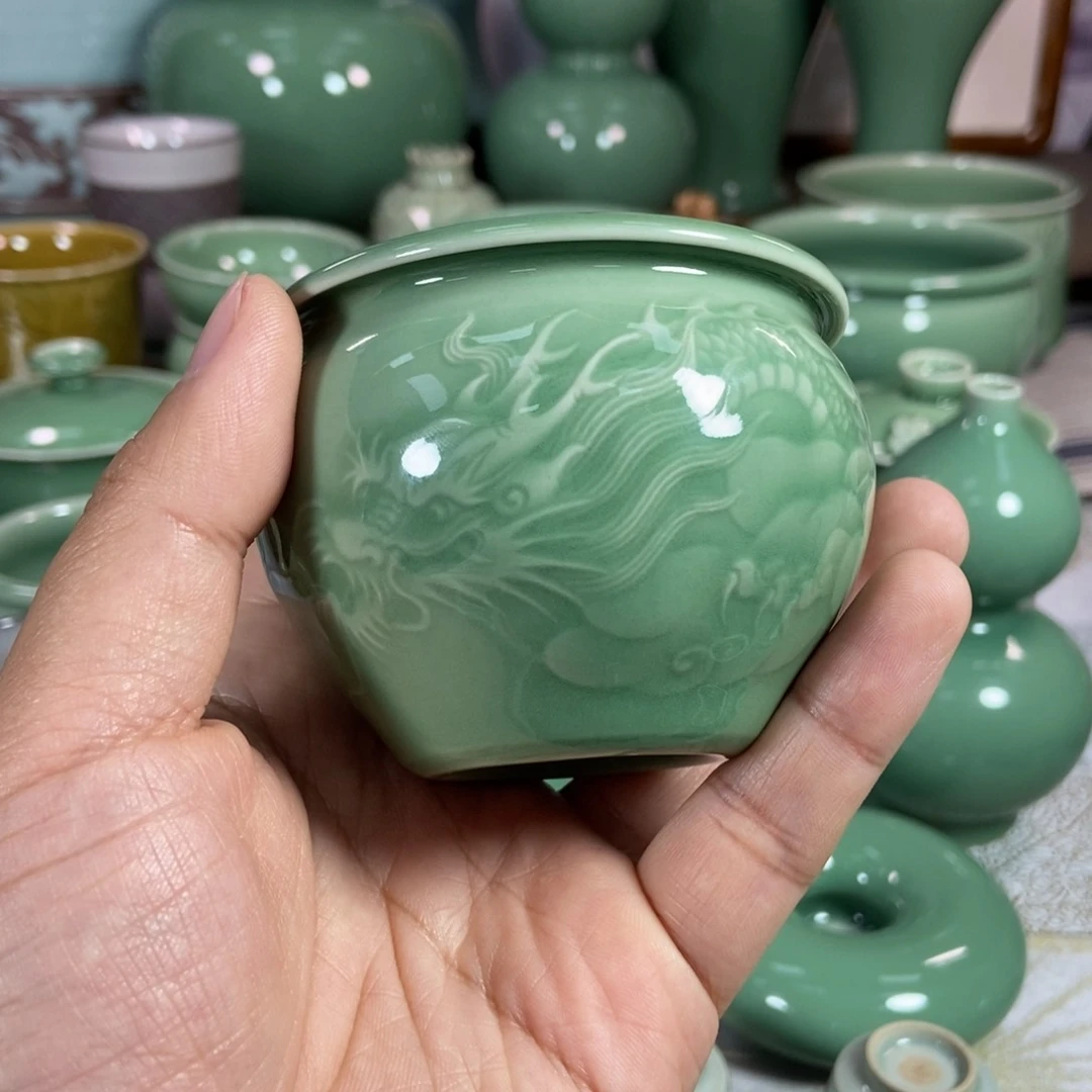 龙泉青瓷手工茶器主人杯两个七***?