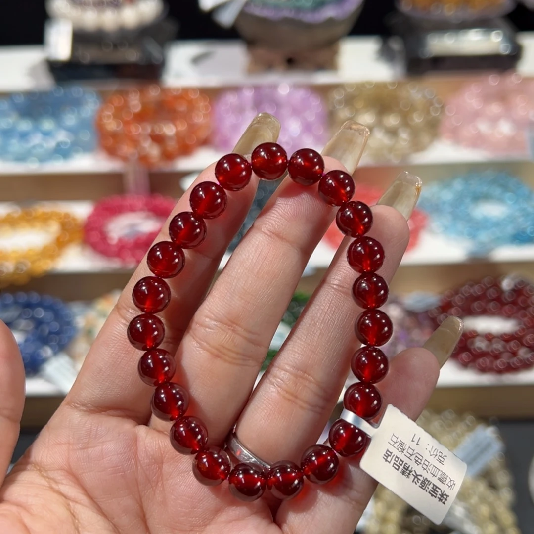 石榴石未镶嵌手串高货石榴石8.1mm