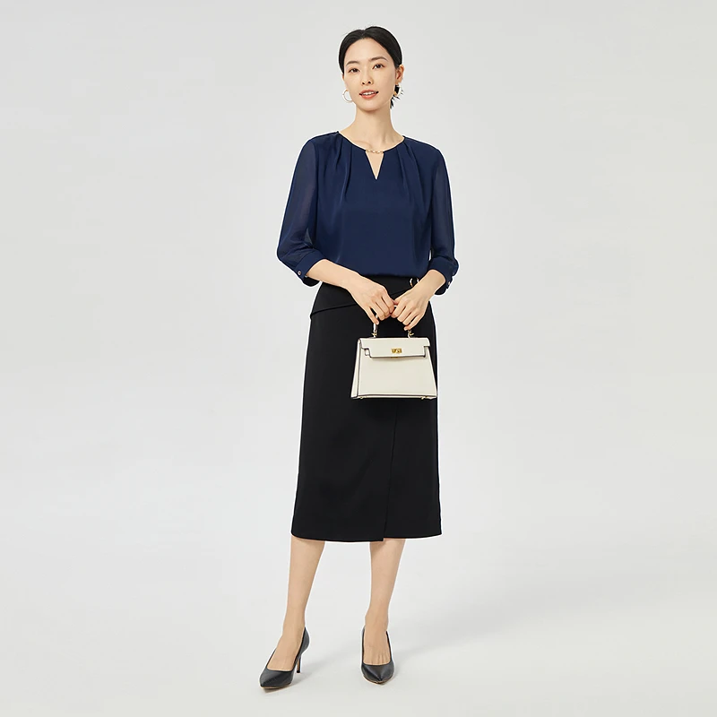 【思思专属】娜尔思夏季气质长袖休闲百搭中袖上衣