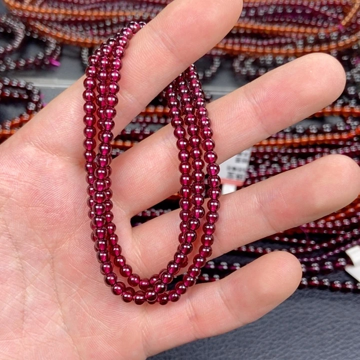 手链未镶嵌石榴石石榴石三圈4.0 9A