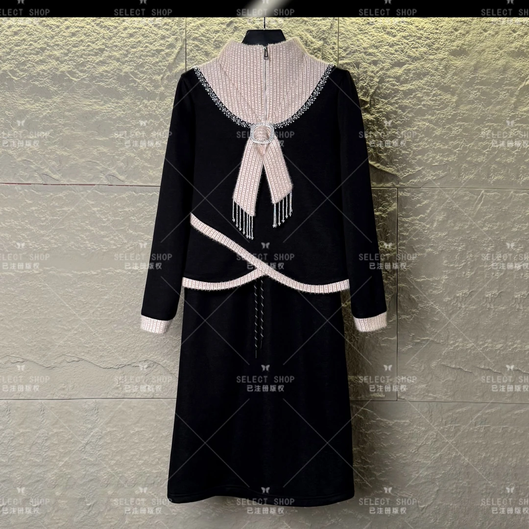 设计师<加绒系列>减龄款|宽松版秋冬季长袖长裙休闲翻领-T280