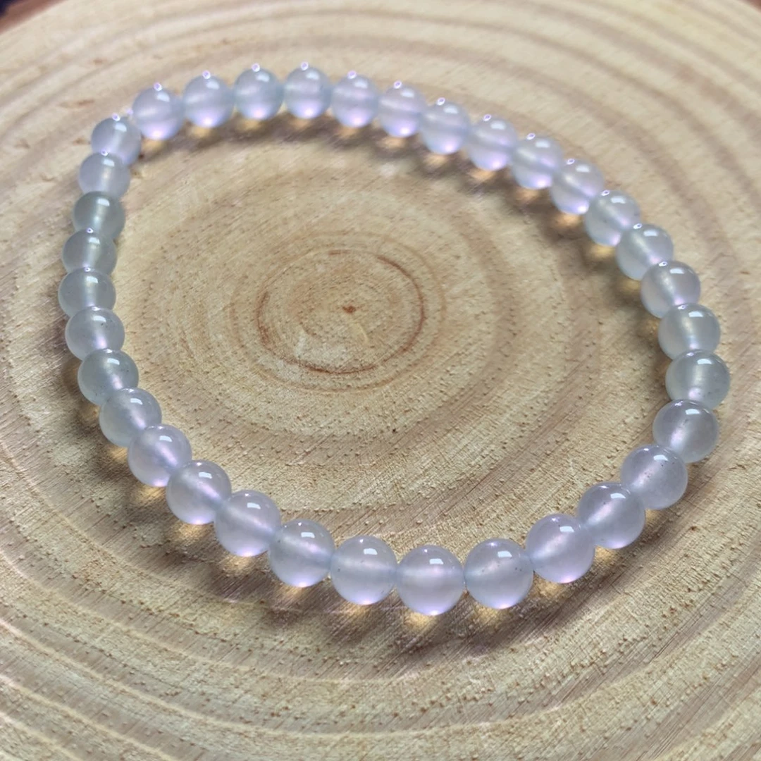 翡翠未镶嵌手链高冰白冰手串5mm