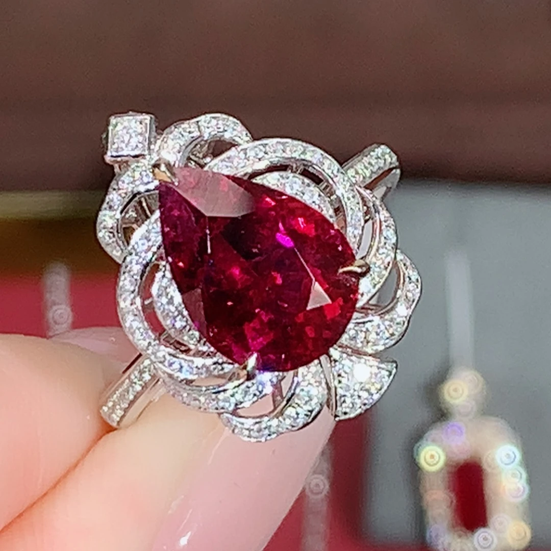 戒指碧玺18K金镶嵌2.81ct/天然宝石/七天无理由