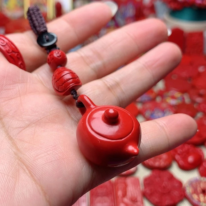 天然辰砂工艺品朱砂钥匙扣