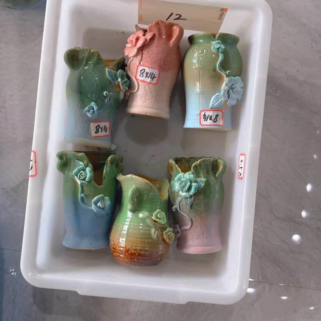 紫砂花盆粗陶精雕