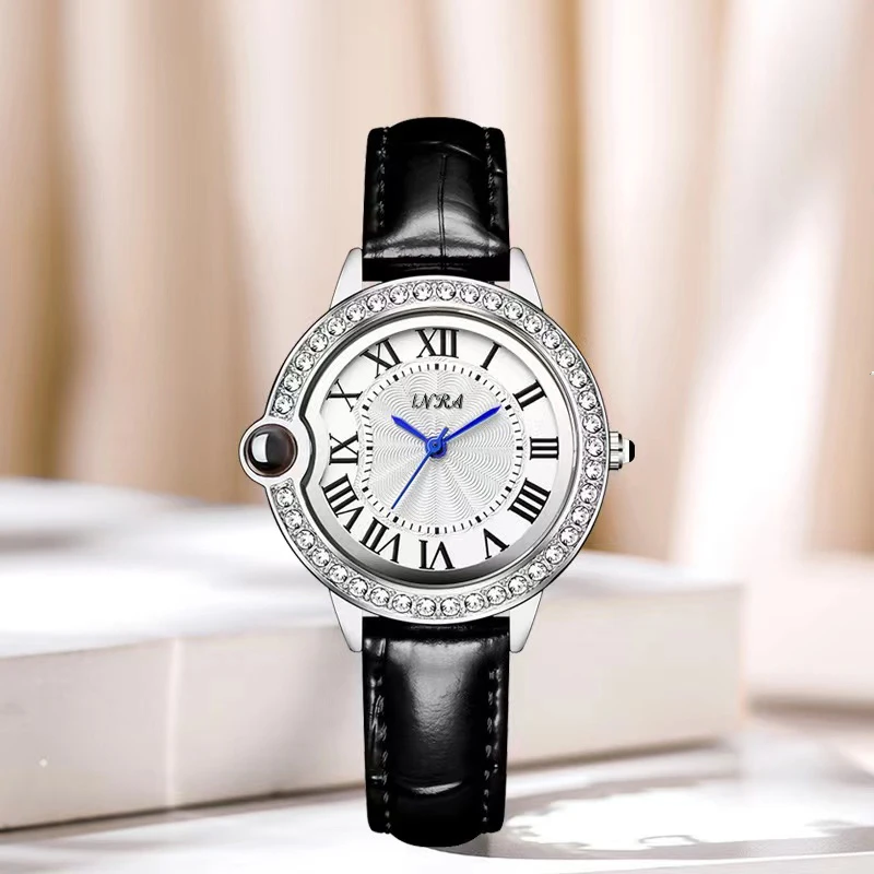 经典蓝针时尚女士轻奢腕表 黑色表带FL- 58158 H