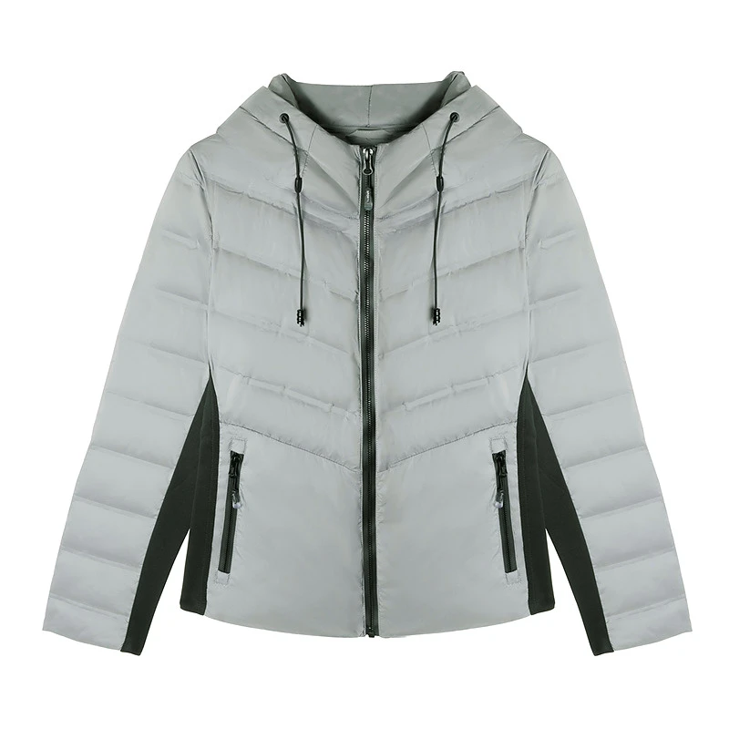 布景女2025新品冬季休闲连帽拼色羽绒服BW44RR5705