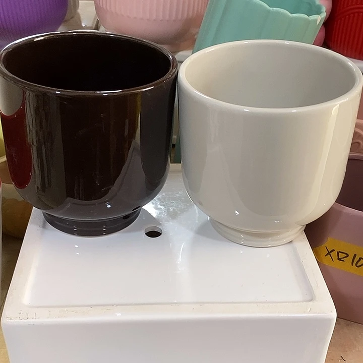 陶瓷花盆有孔 瑕疵介意勿拍