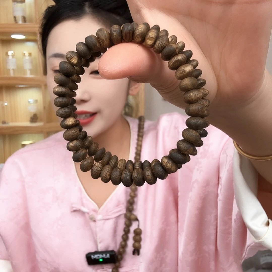 手串沉香海南沉香绿棋算盘珠0.7单圈多样性发一