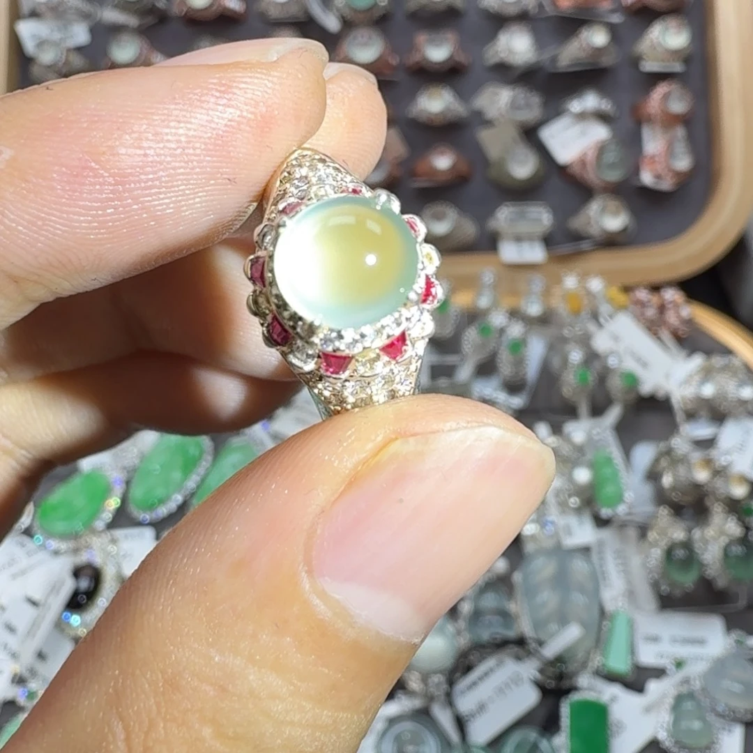 翡翠未镶嵌戒指天然缅甸翡翠A货