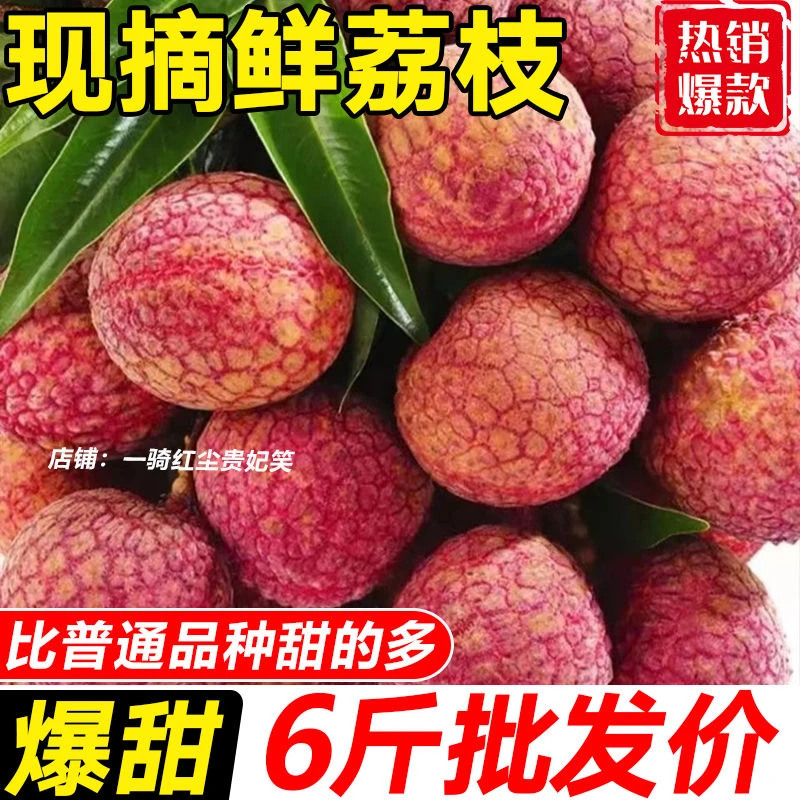 2025荔枝新鲜水果黑叶白糖罂非妃子笑桂味批发现摘