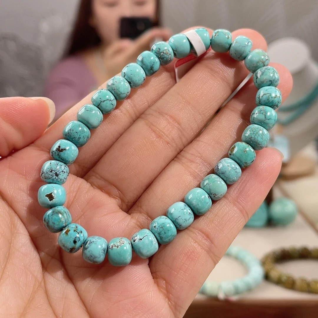 绿松石未镶嵌福利瓷釉水草纹卡7+