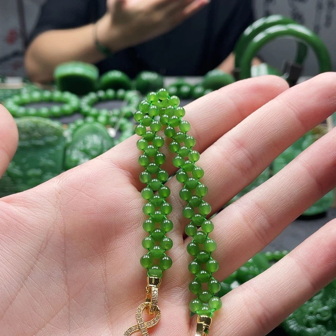 手链未镶嵌和田玉（碧玉）