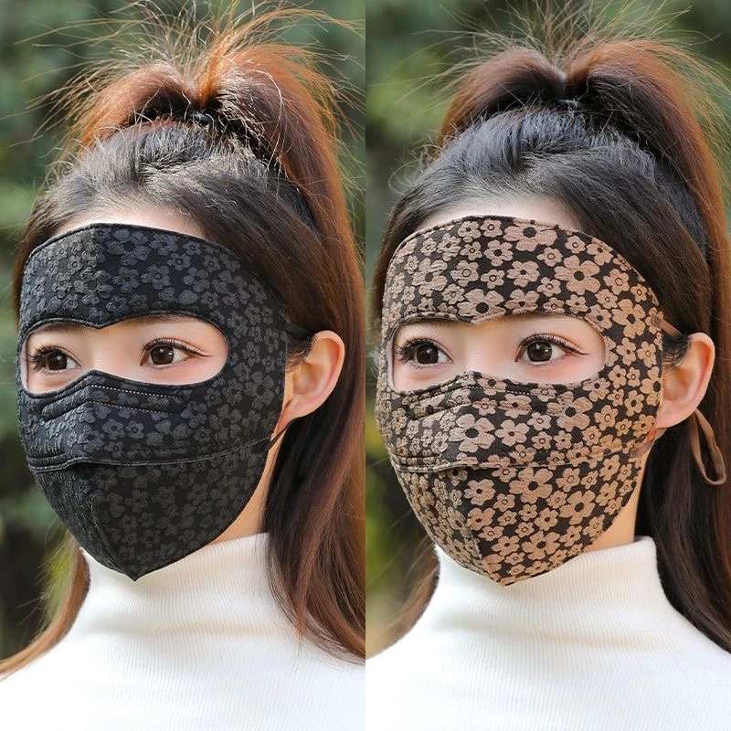 纯棉加厚高端提花防寒保暖蒙面立体国风全脸防面罩