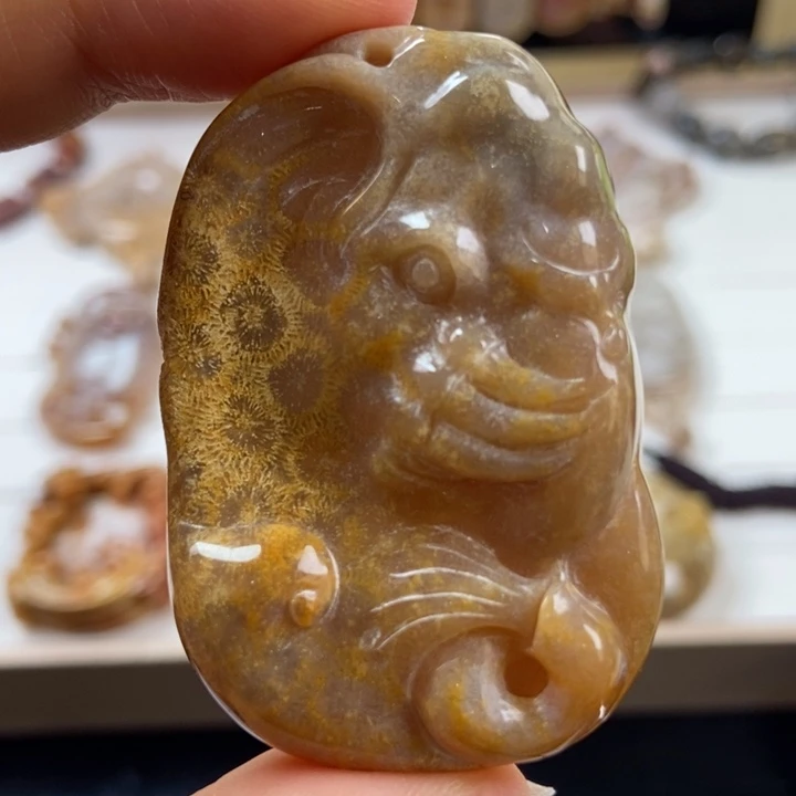 硅化玉吊坠(不含链)未镶嵌75号链接