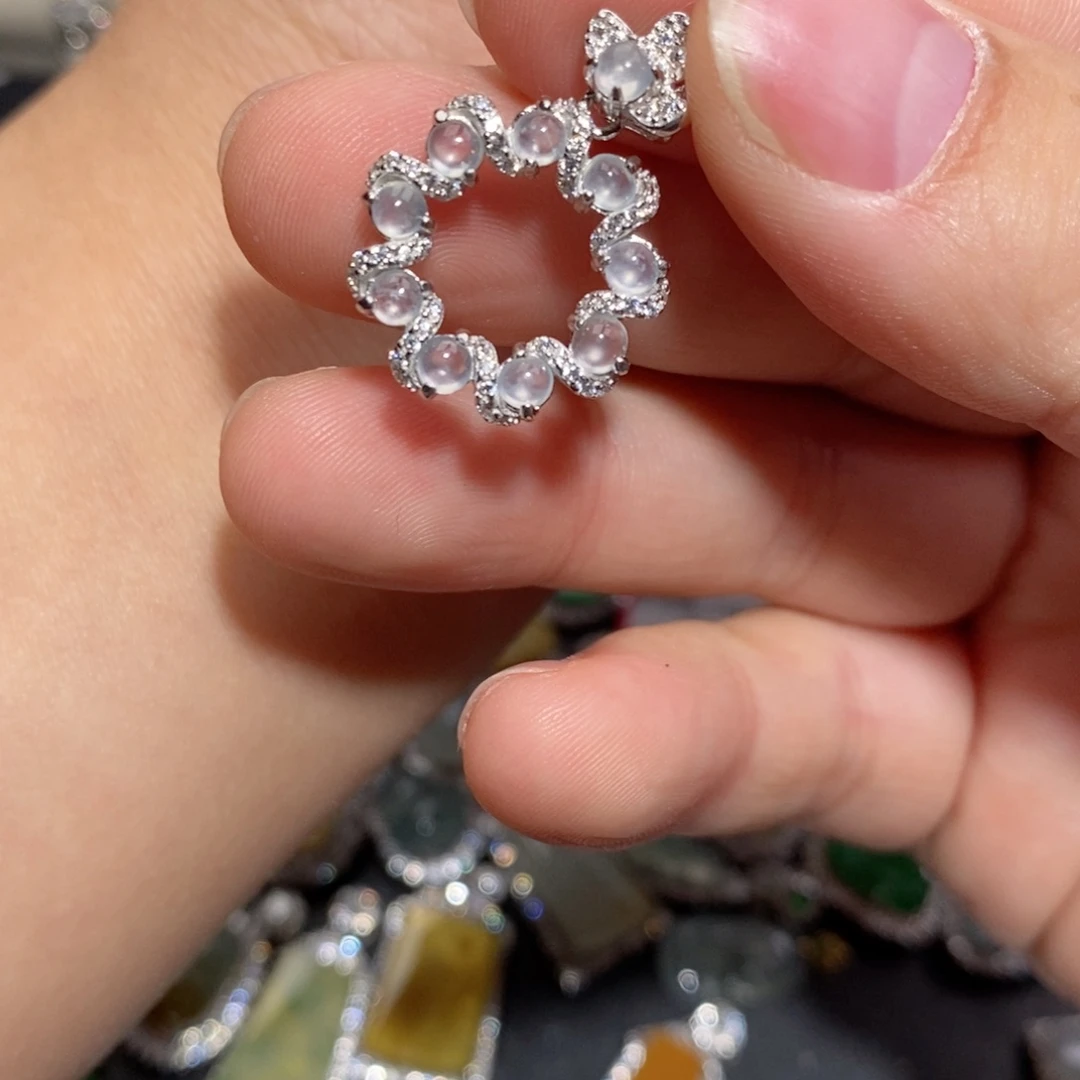 翡翠颈饰银S925镶嵌n k k n