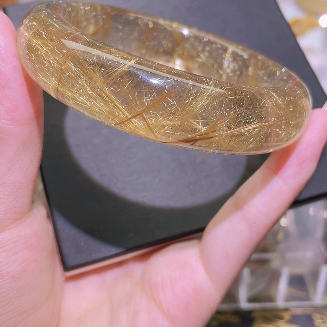 未镶嵌手镯水晶天然金发晶手镯