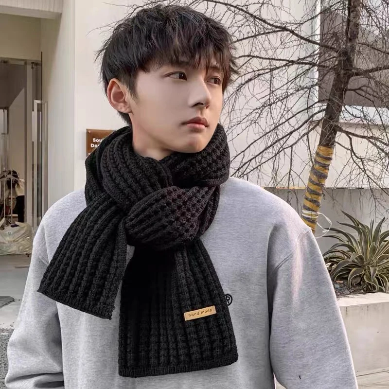 【四个赠品】男保暖常规款条纹不起球厚款围巾纯色秋冬季韩版ins
