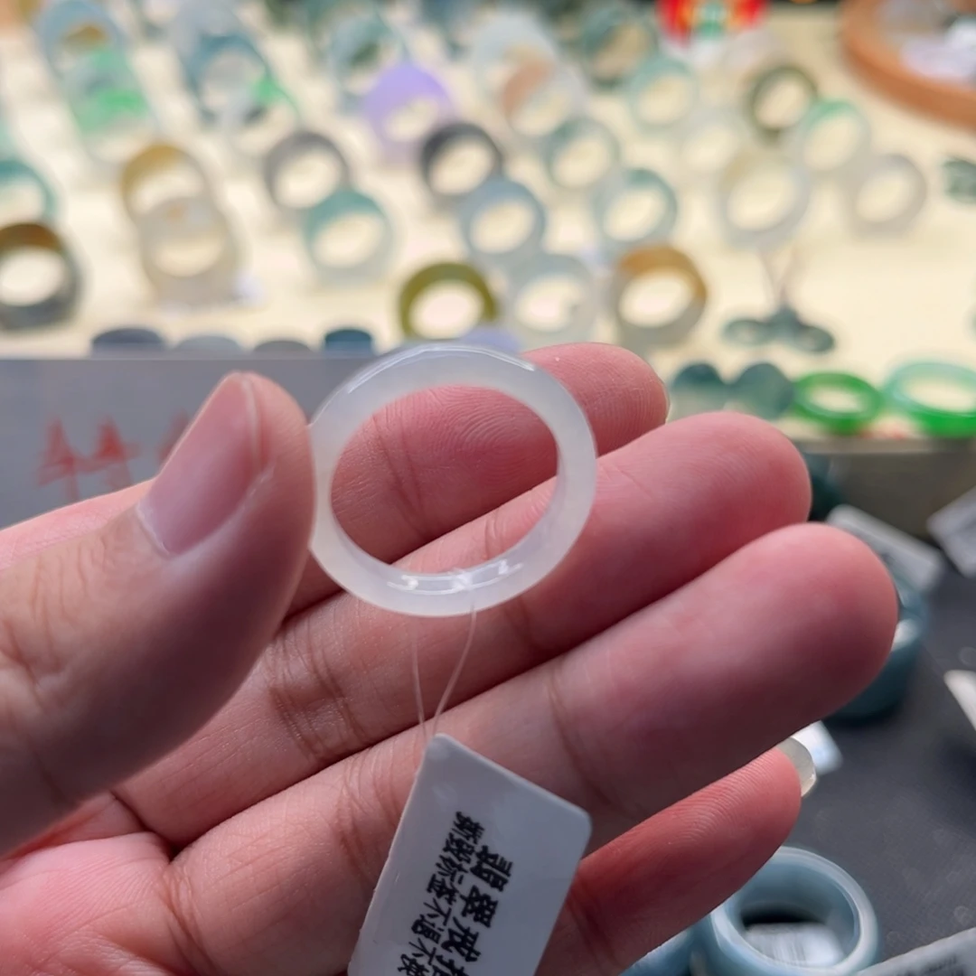未镶嵌戒指翡翠圈口17号