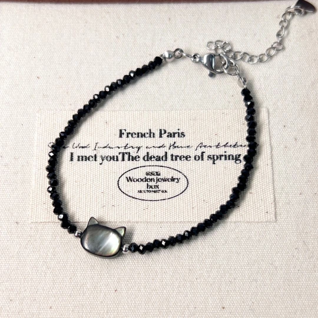 【黑猫】高级感设计手工黑猫夏天百搭精致首饰女款