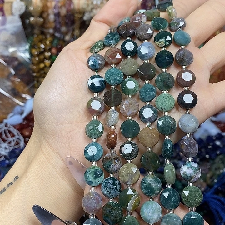 玛瑙/玉髓未镶嵌珠宝半成品天然玛瑙切面卡10mm