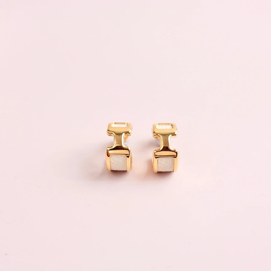 95新 Hermes/爱马仕 Olympe单只耳圈耳环耳钉/0196