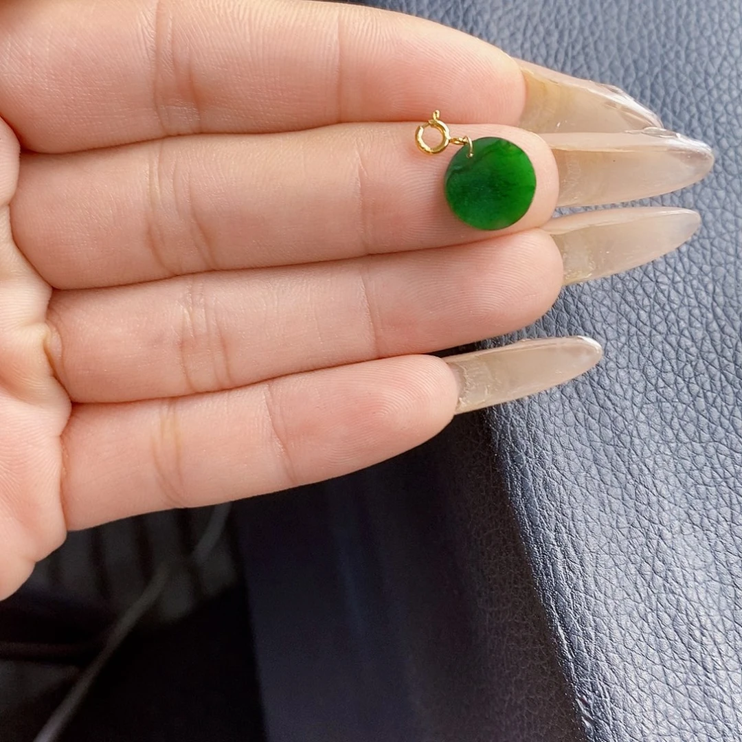 颈饰18K金镶嵌翡翠翡翠