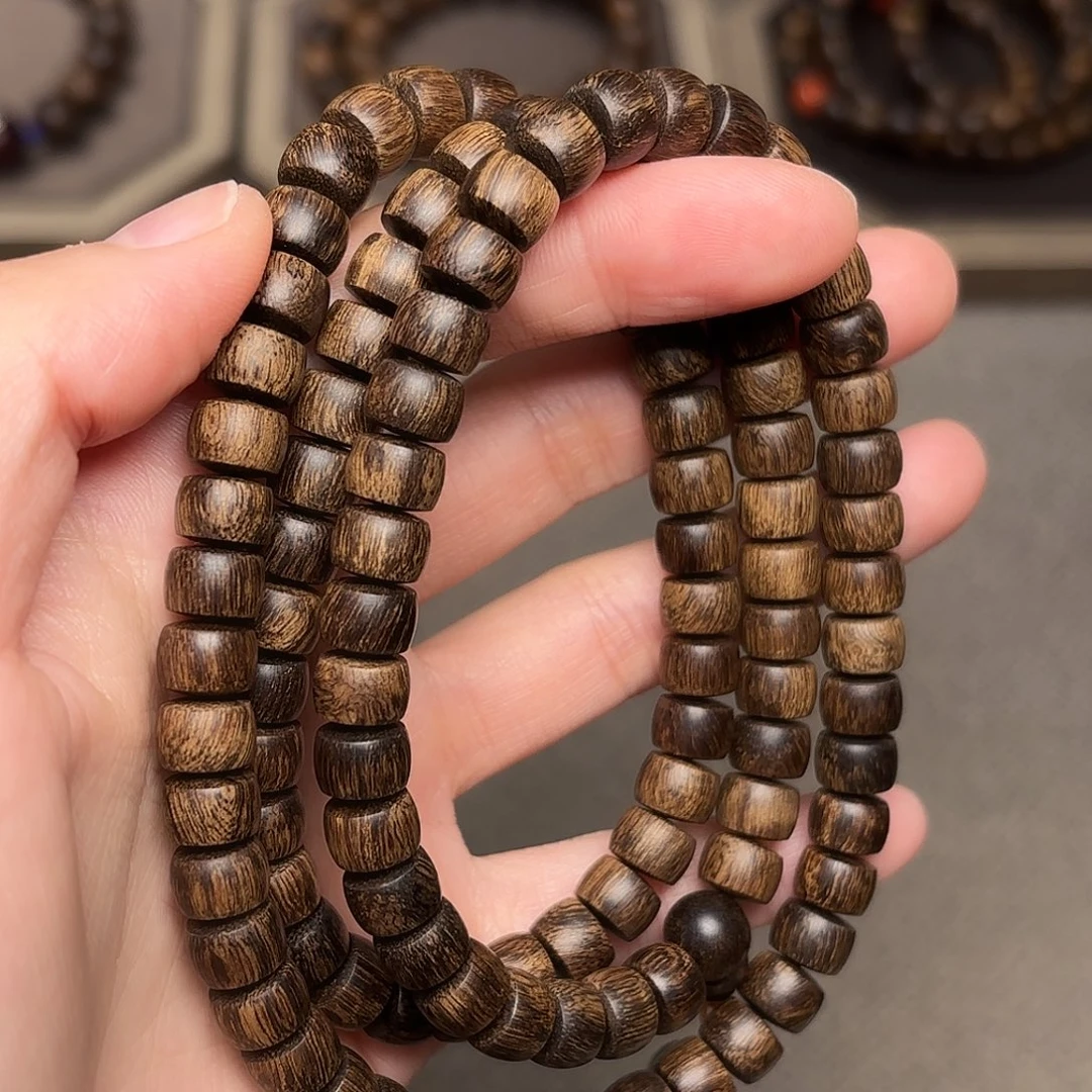 手串沉香越南富森红土玉化瘤疤0.6×0.8×108