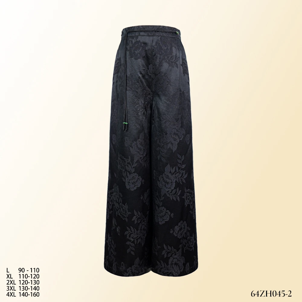 XY2025夏季新款时尚流苏牡丹花直筒女休闲阔腿裤64ZH045-2
