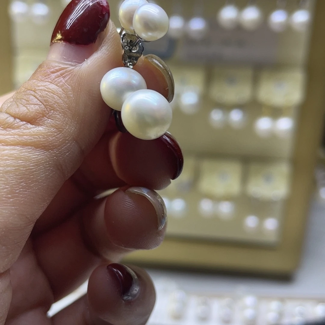 耳饰淡水珍珠银S925镶嵌