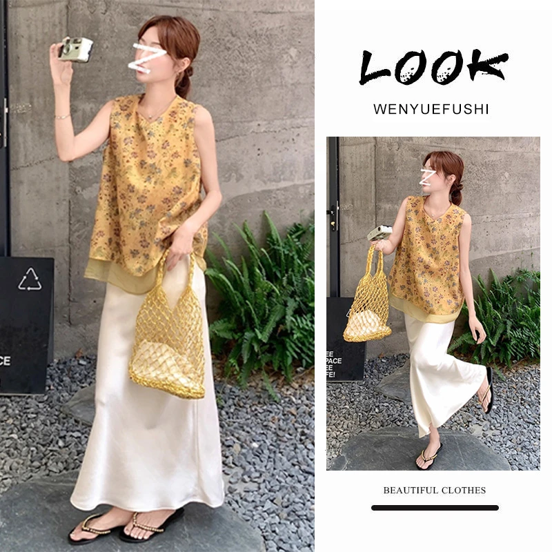 【现货】衣服女装2025新款网红爆款新中式休闲百搭无袖上衣圆领背心