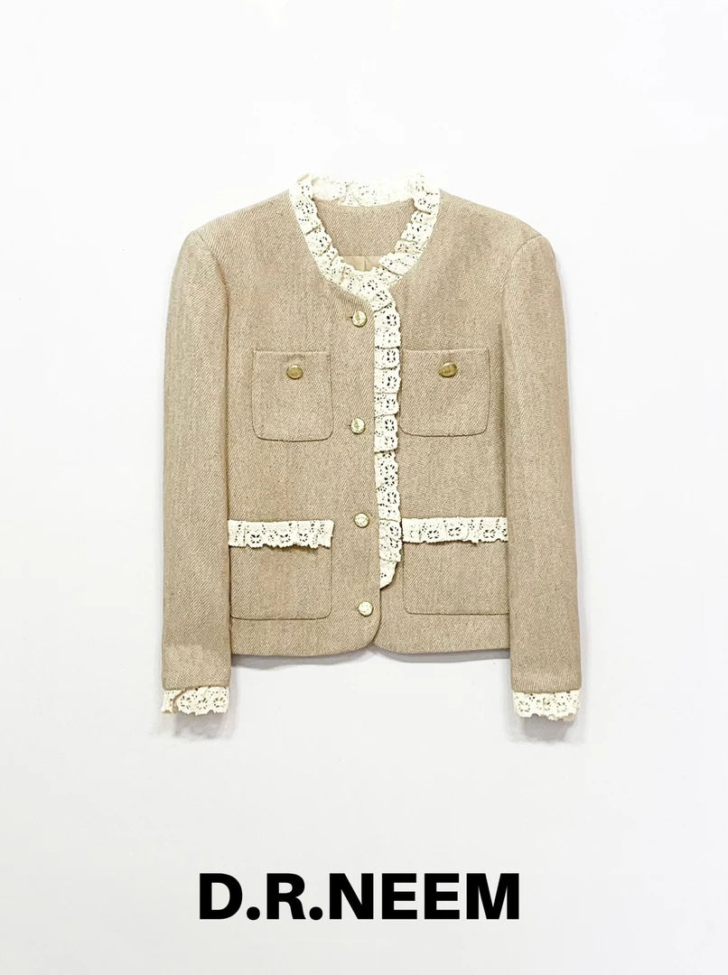 DRN 蕾丝边羊毛外套